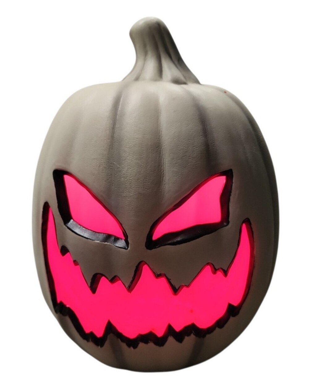 Gemmy Light Up White Pumpkin Jack O Lantern Plug In Halloween Decor Red Glow 13"